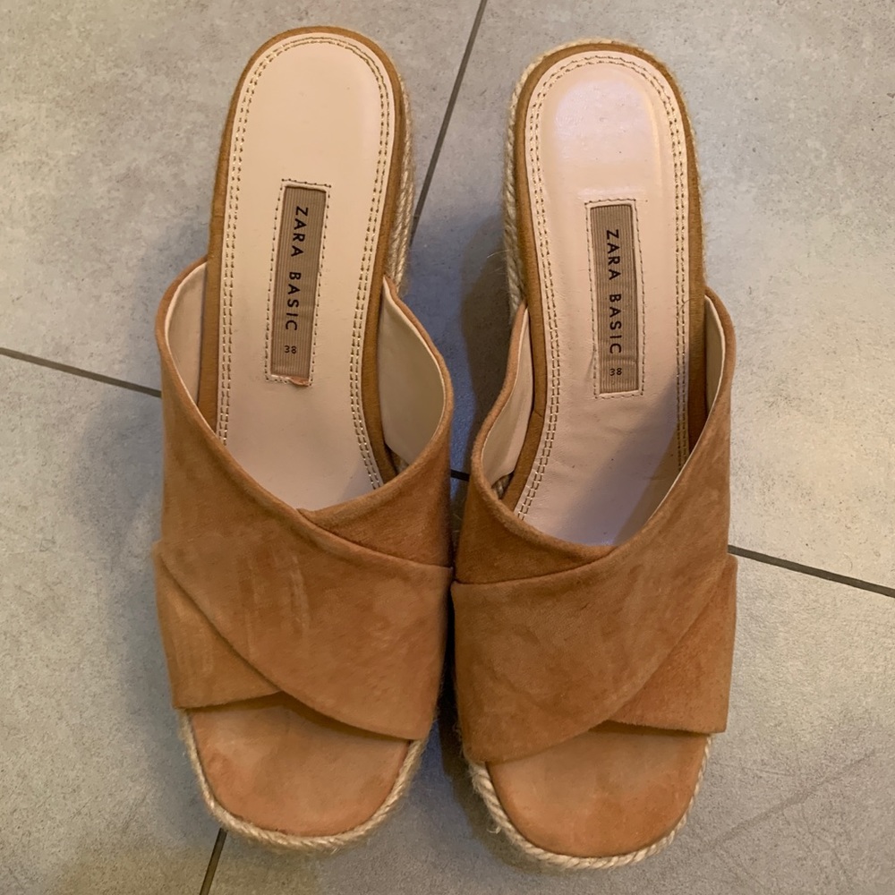 Suede espadrille wedges